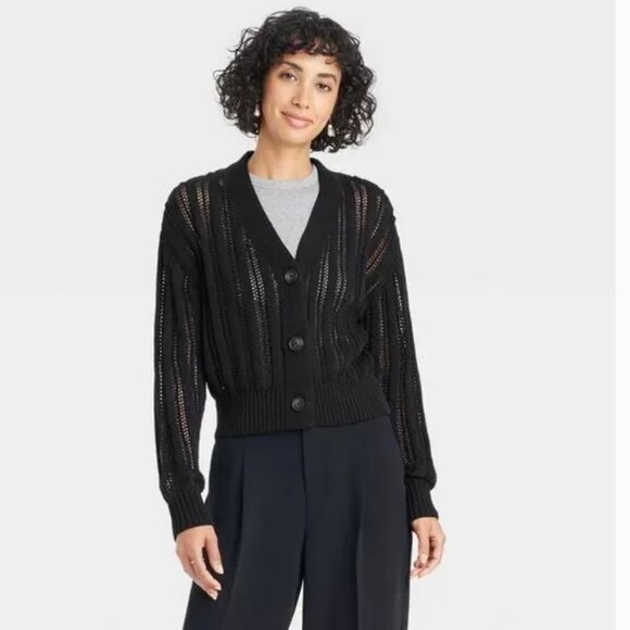A New Day Women's Openwork Cardigan - Picture 1 of 3